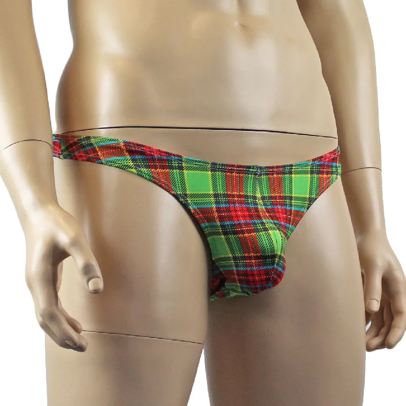 mens-plaid-tartan-sexy-mini-thong-green-and-red