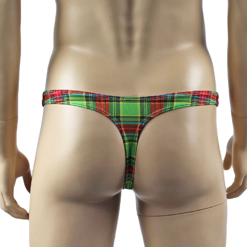 mens-plaid-tartan-sexy-mini-thong-green-and-red