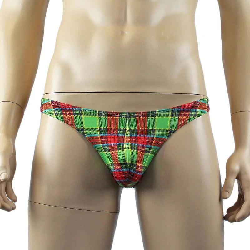 mens-plaid-tartan-sexy-mini-thong-white-sexy-garterbelt-set-green-and-red