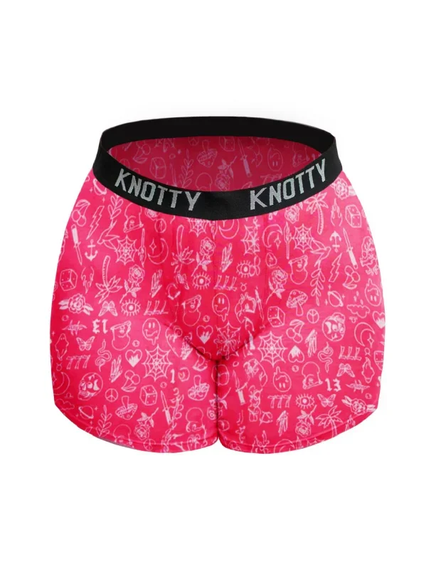 Red Vintage Flash Tattoo Boxer