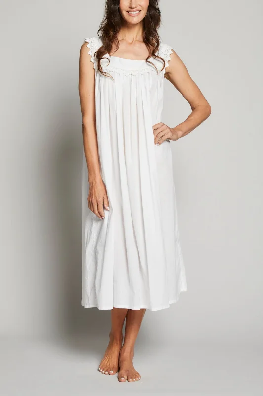 Lace Square Neck Nightgown - White