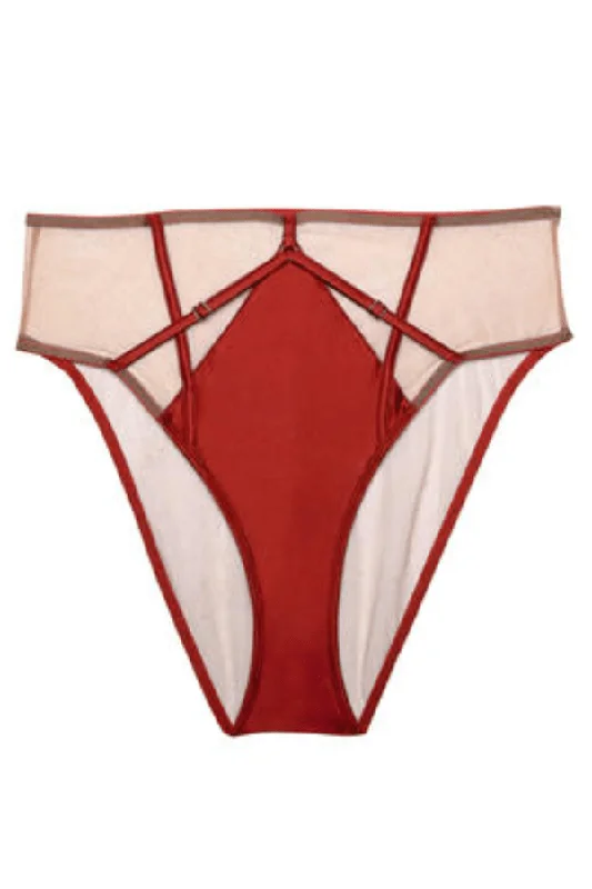 Ramona Mesh High Waisted Brief - Red