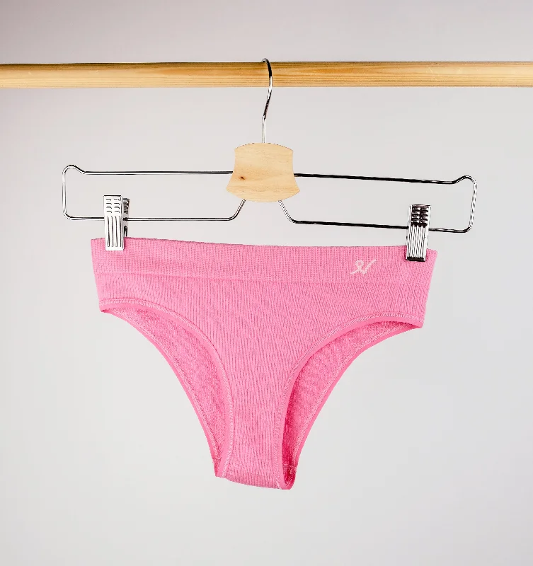 Ribbed high leg brief [Pink]