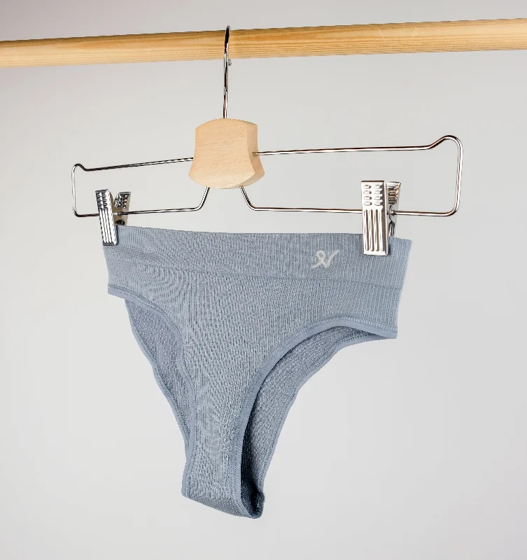 Ribbed high leg brief [Slate]