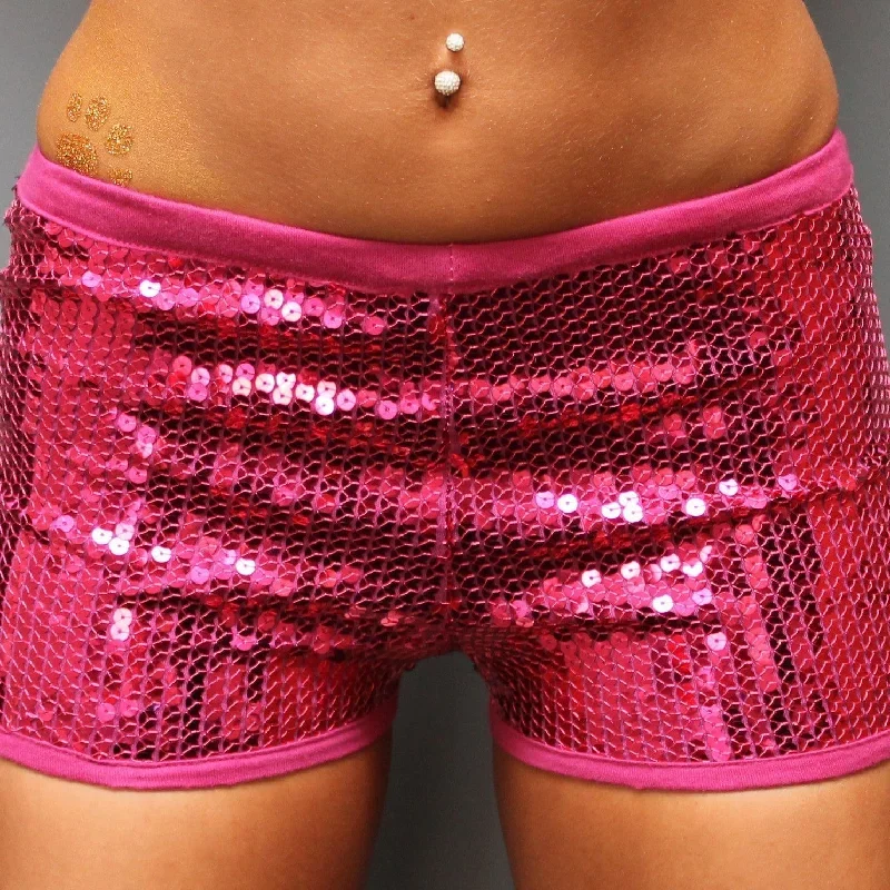 Sequin Shorts - Hot Pink