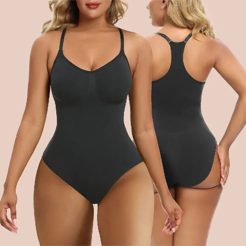 SHAPERX Body suits for Womens Tummy Control Thong Racerback Bodysuit