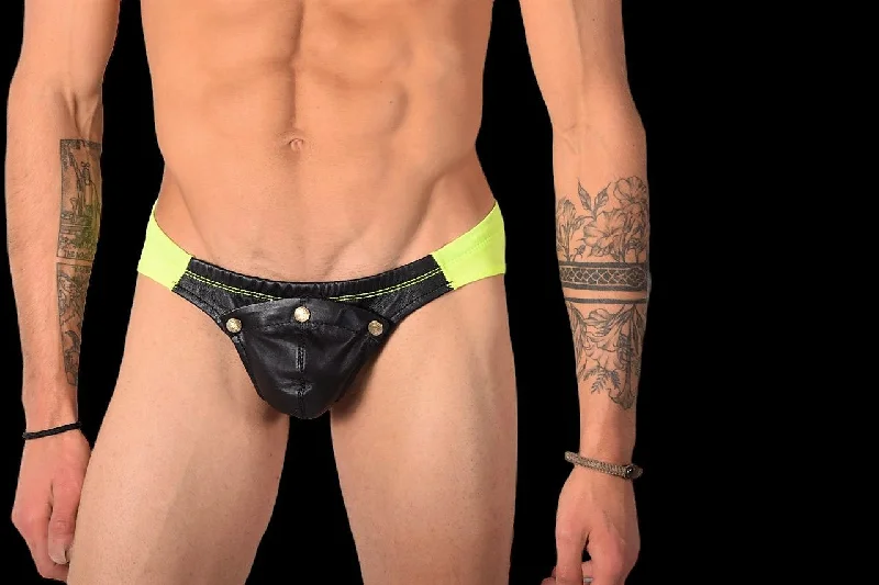 SMU Rave Peekaboo Removable Leather Pouch Brief Neon lime H1