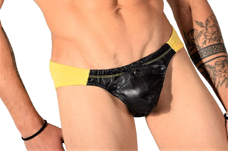 SMU Rave Peekaboo Removable Leather Pouch Brief Yellow H3