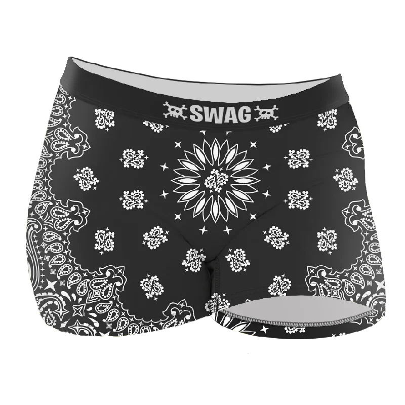 SWAG - Women's Black Bandana Boy Short