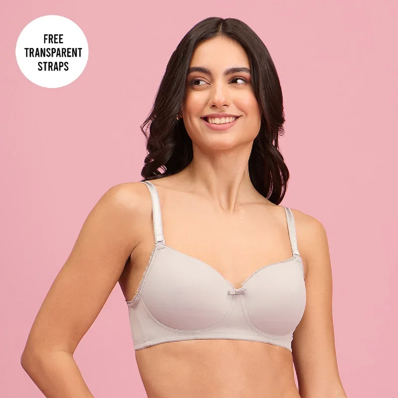 The Sweetheart Neckline Wireless Bra - GREY  NYB290