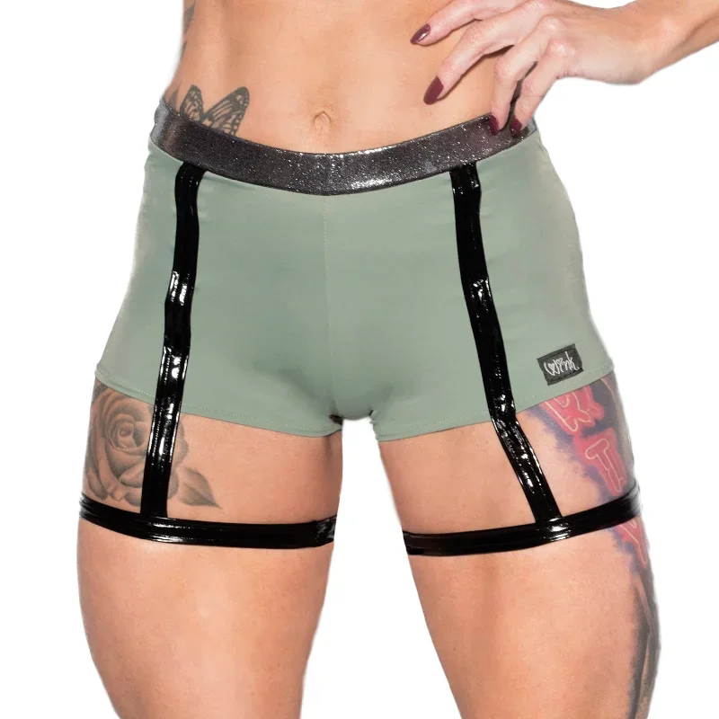 Valencia Eco Suspender Shorts - Olive