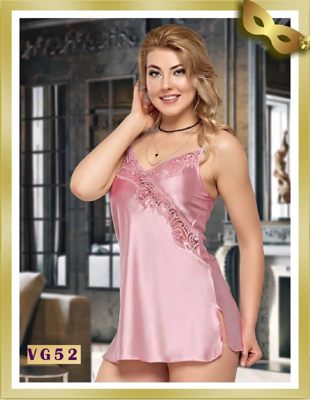 Short Satin Lingerie Nightgown VG52