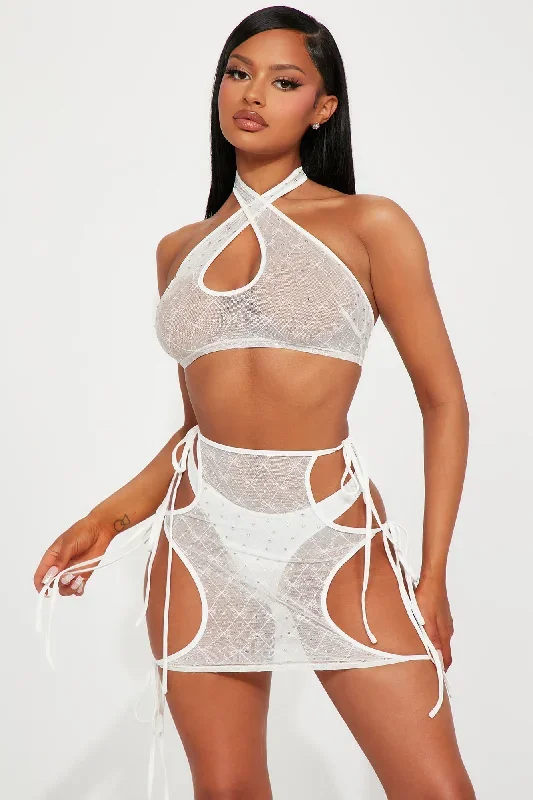 Weekend In The Desert Rhinestone 3 Piece Dance Set - White