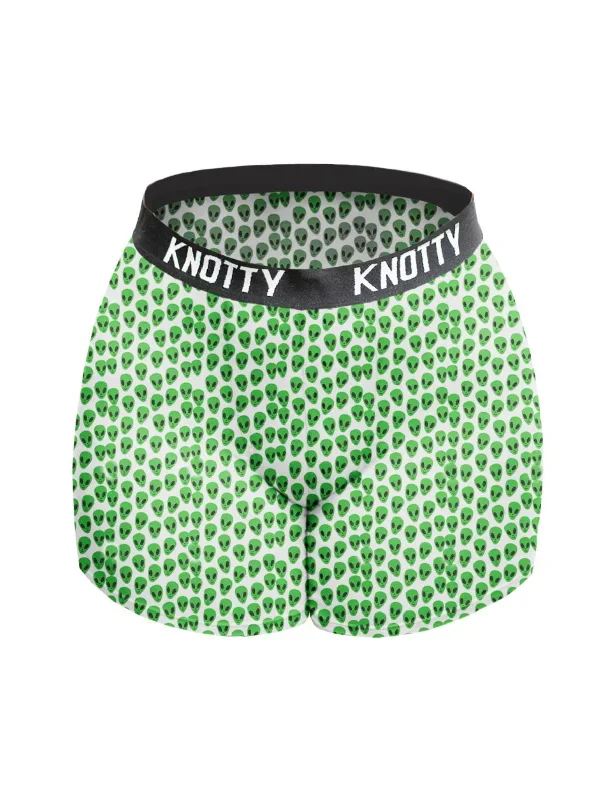 White & Green Aliens Boxer