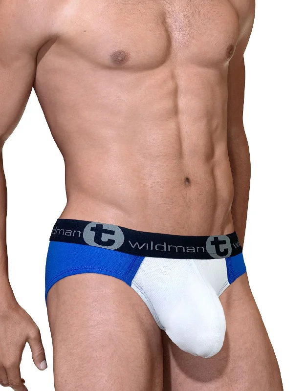 WildmanT BIG BOY POUCH MESH BRIEF ROYAL BLUE/WHITE