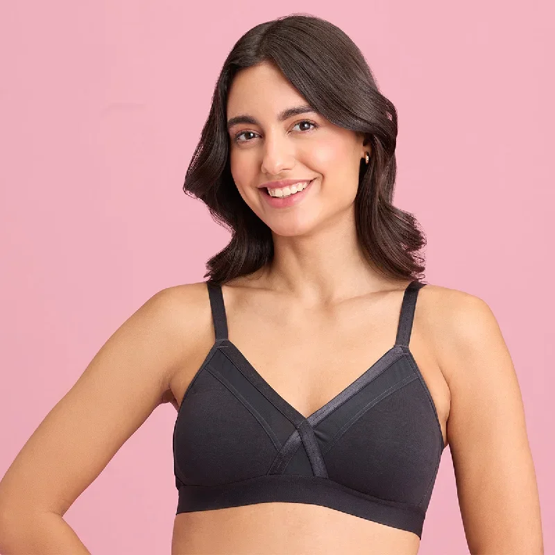 X-Frame Cotton Support Bra-Black NYB191