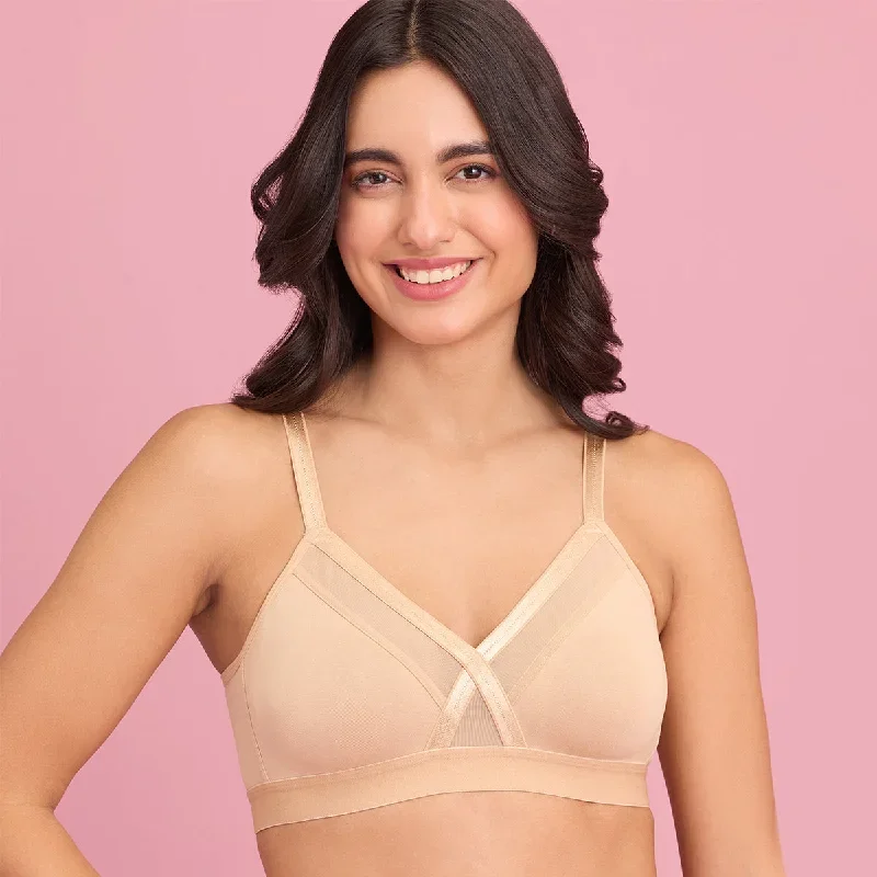 X-Frame Cotton Support Bra-Sand NYB191